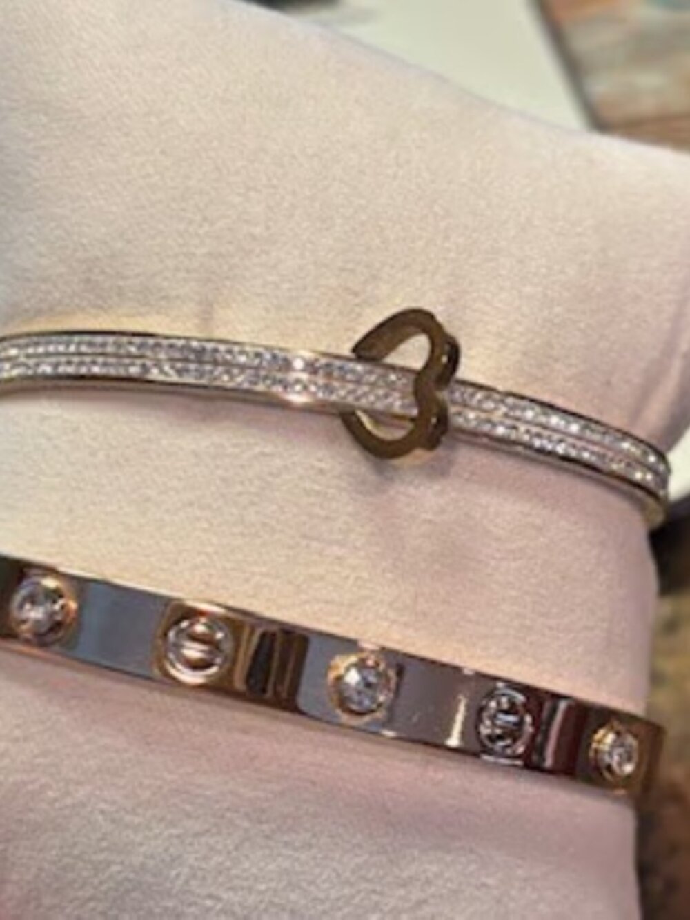 Set of 2 Gold Plated and CZ bracelets